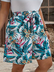 Women's Plus Size Tropical Print Shorts Lightweight Loose Fit Beachwear