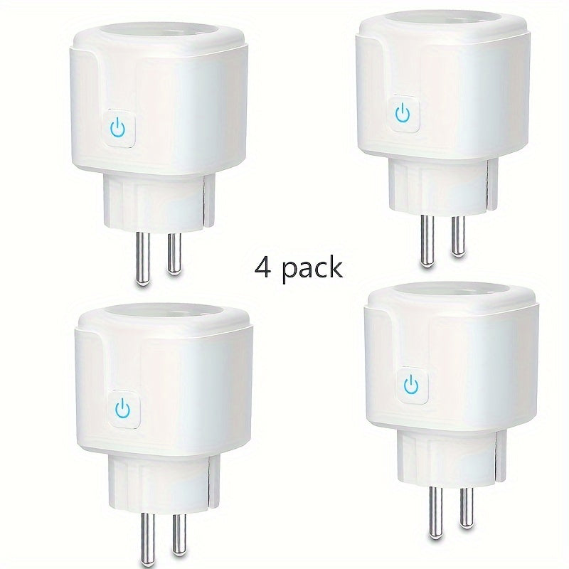 Enchufes inteligentes WiFi EU 16A Pack de 4 compatibles con Google Assistant Alexa Montaje en pared