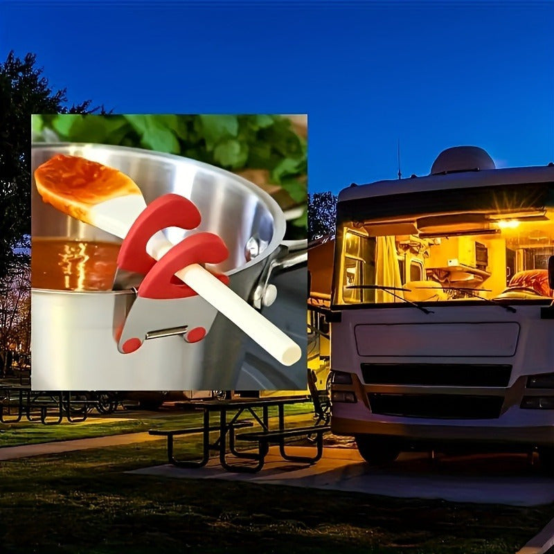 Stainless Steel Pot Side Clip with Soup Spoon Holder for Cooking and Food Service
