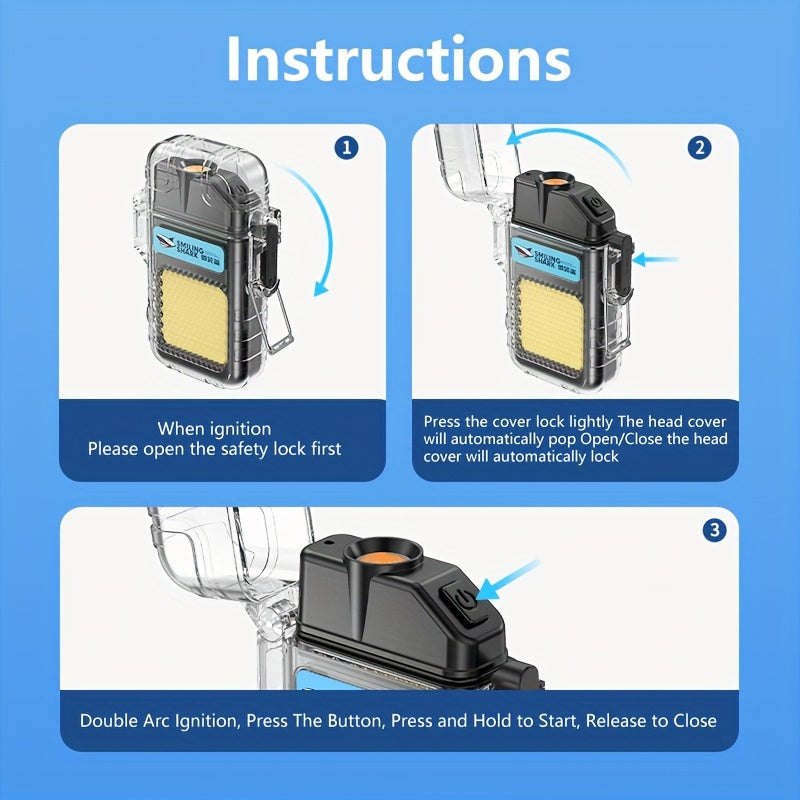 Rechargeable LED Flashlight and Windproof Lighter for Camping Hiking and Outdoor Activities