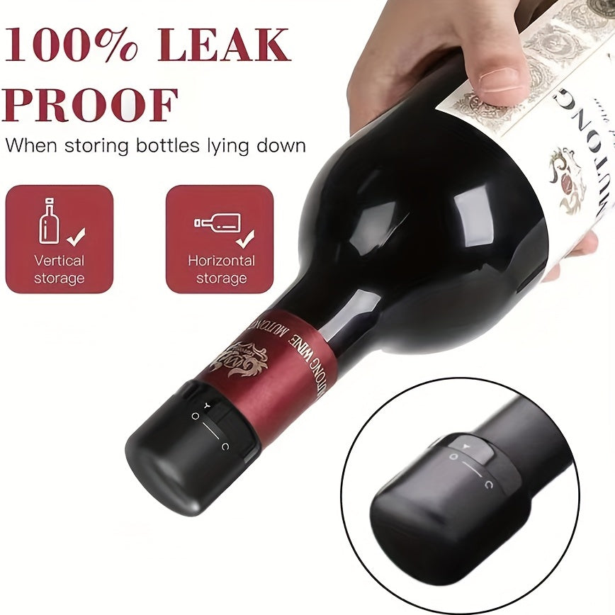 Black Wine Stopper Leak-Proof Red Wine Preservation Kitchen Dining