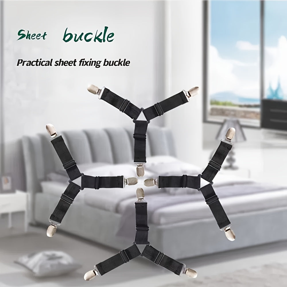 Adjustable Elastic Sheet Strap Fasteners Set of 8 Non-Slip Mattress Clips