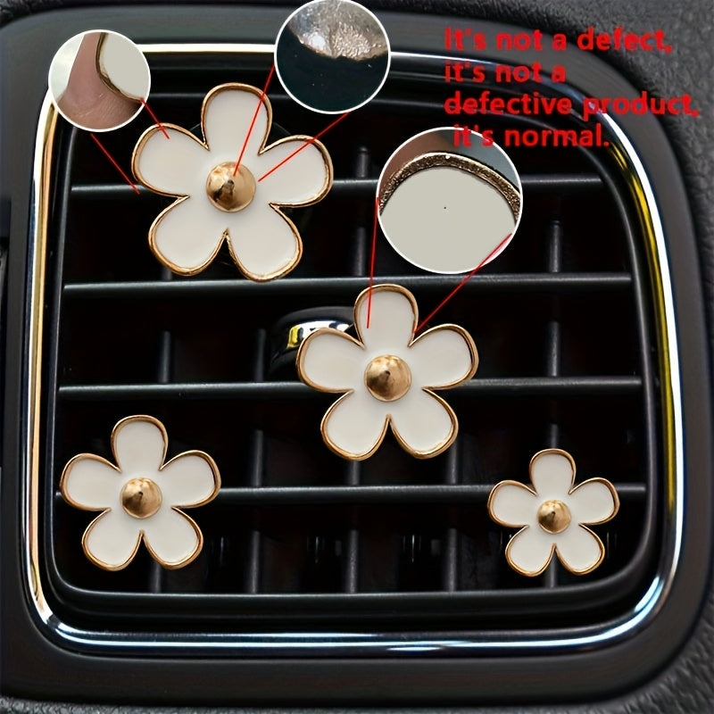 Women Small Daisy Flower Car Air Freshener Clip Set Decorative Air Outlet Accessories