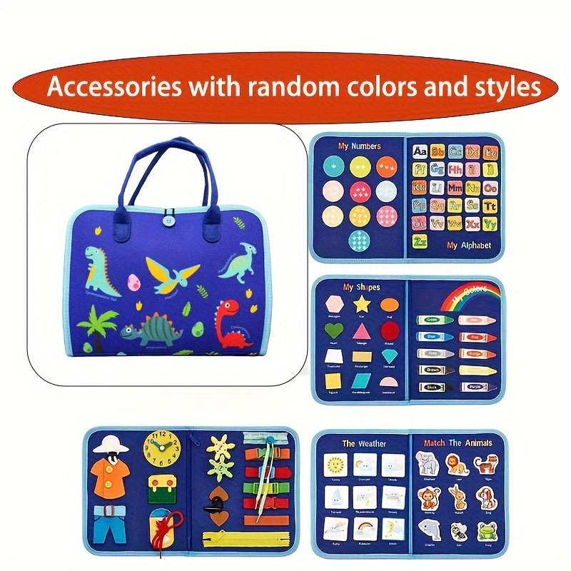 Pink Blue 3-Layer Animal Busy Board Educational Toy for Kids