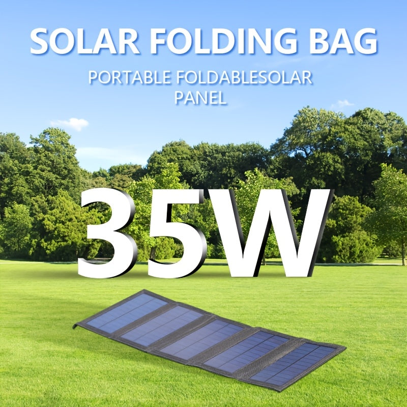 35W Portable Solar Folding Charger Bag with USB 5V Output for Camping and Outdoor Use