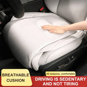 Luxury Nappa Leather Car Seat Cushion Black Breathable All-Season Front Seat Pad