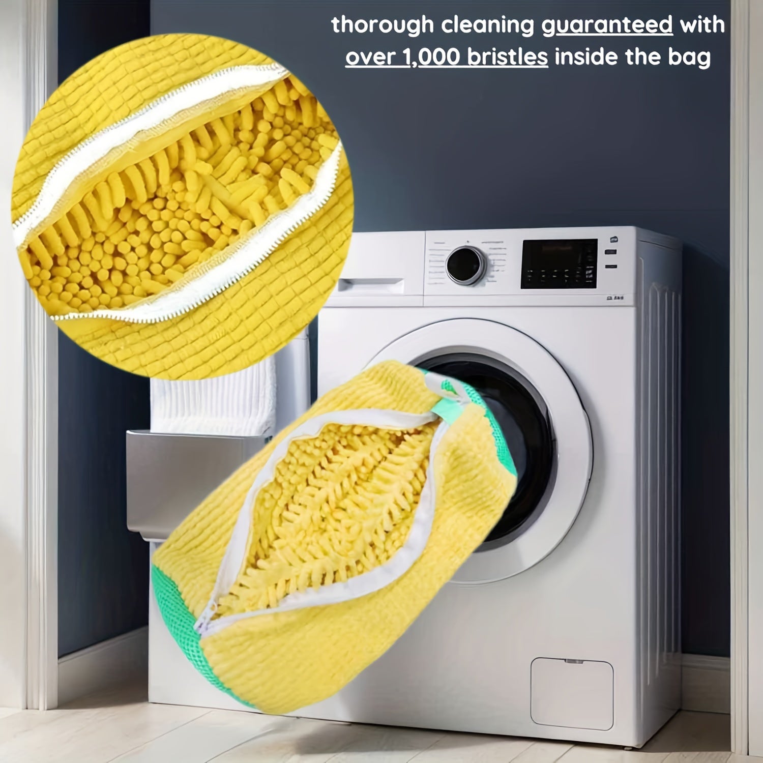 Juego de 2 bolsas de lavado de fibra de poliéster de uso múltiple, reutilizables, con cremallera, para lavado delicado