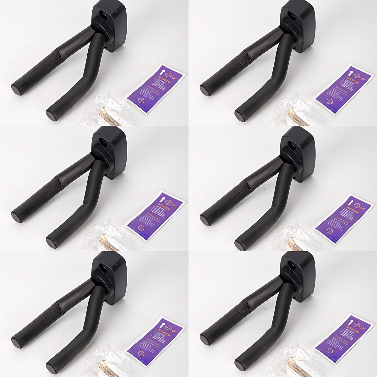 Stainless Steel Wall Mount Guitar Holder Adjustable Non-Slip Black