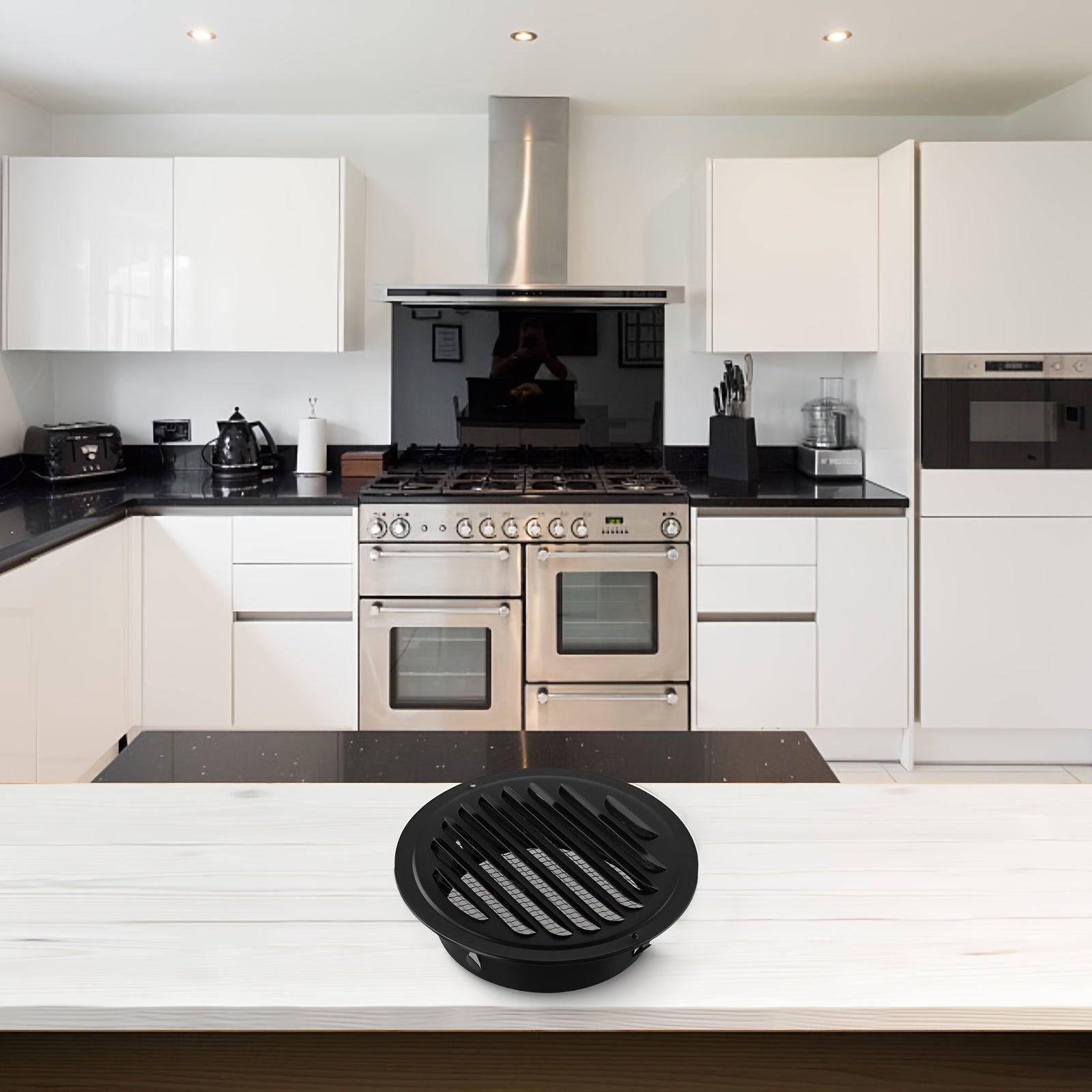 Black Stainless Steel Vent Grille Wall Mount Round Drain Cover Multiple Sizes