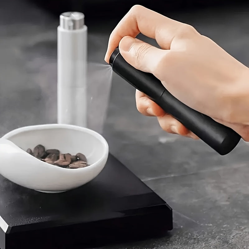 Unisex Black Aluminum Coffee Bean Spray Bottle for Mess-Free Coffee Prep