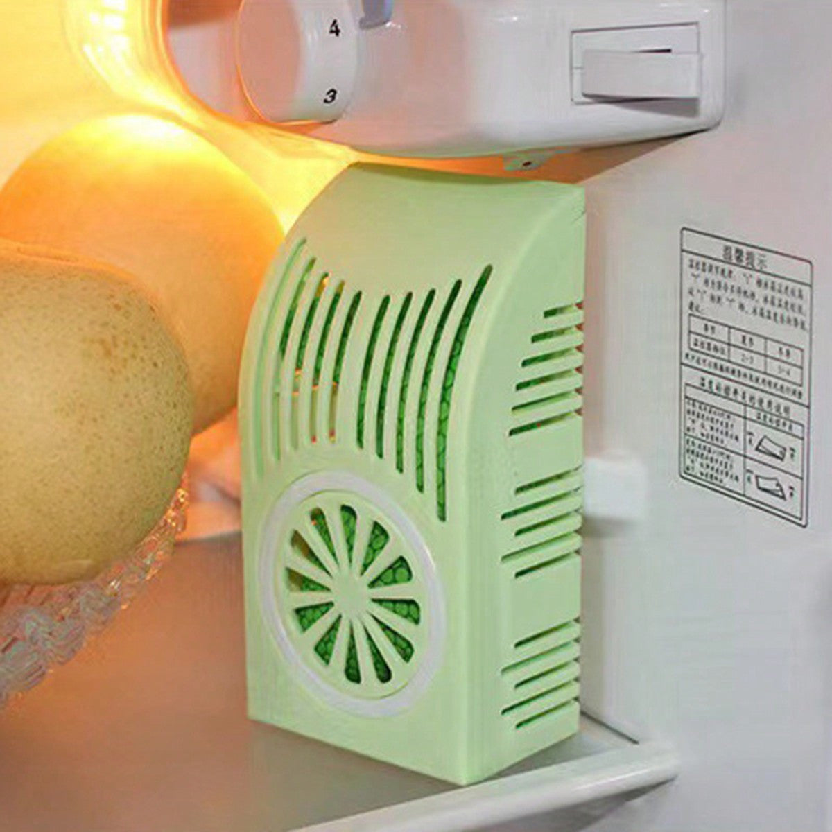 Caja de desodorante de carbón activado para refrigerador, PVC, eliminador de olores, sin batería