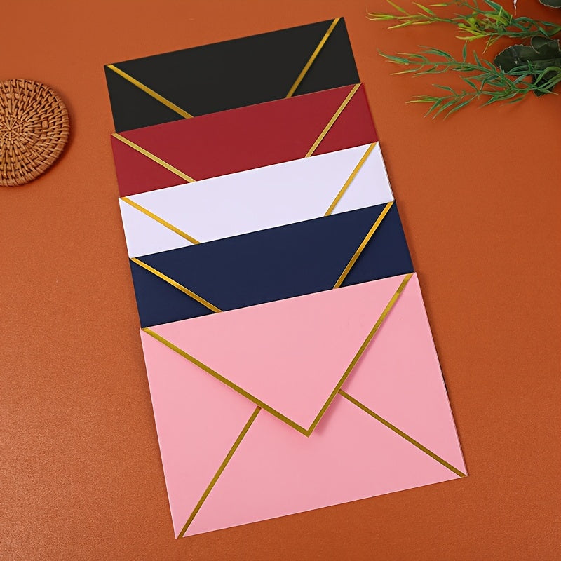 50/100pcs C6 Western-Style Envelopes Gilded Double-Offset Paper for Wedding Invitations