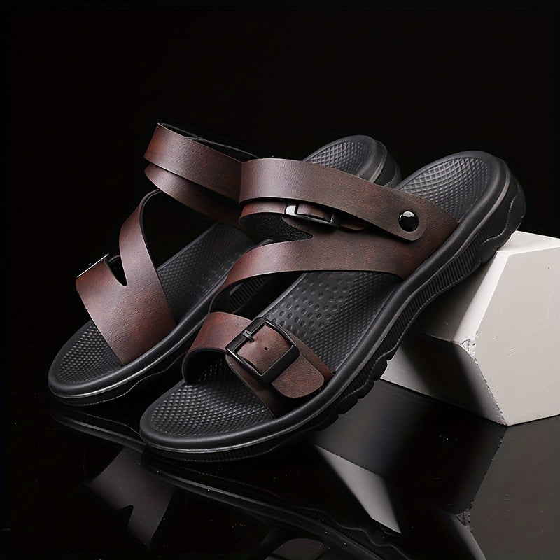 Men's Breathable Open Toe Casual Sandals with Non-Slip EVA Sole for Outdoor Activities