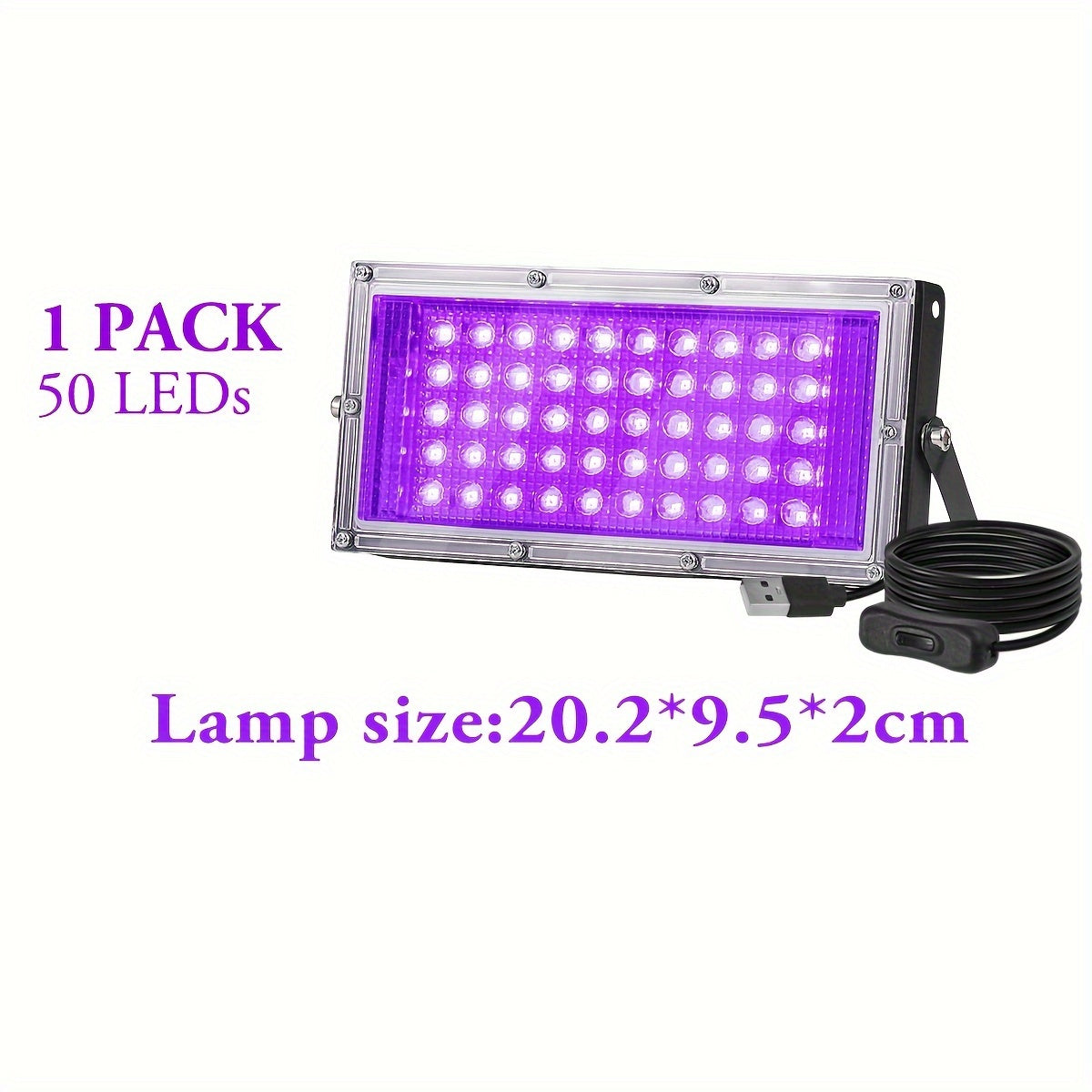 UV Black Light Pack 50/96/144 LEDs USB Powered for Party Halloween Fluorescent Posters