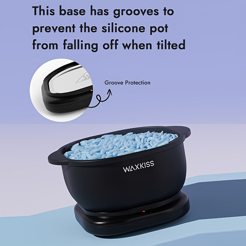 Black Folding Wax Heater 500ml Kit for Hair Removal with Non-Stick Pot