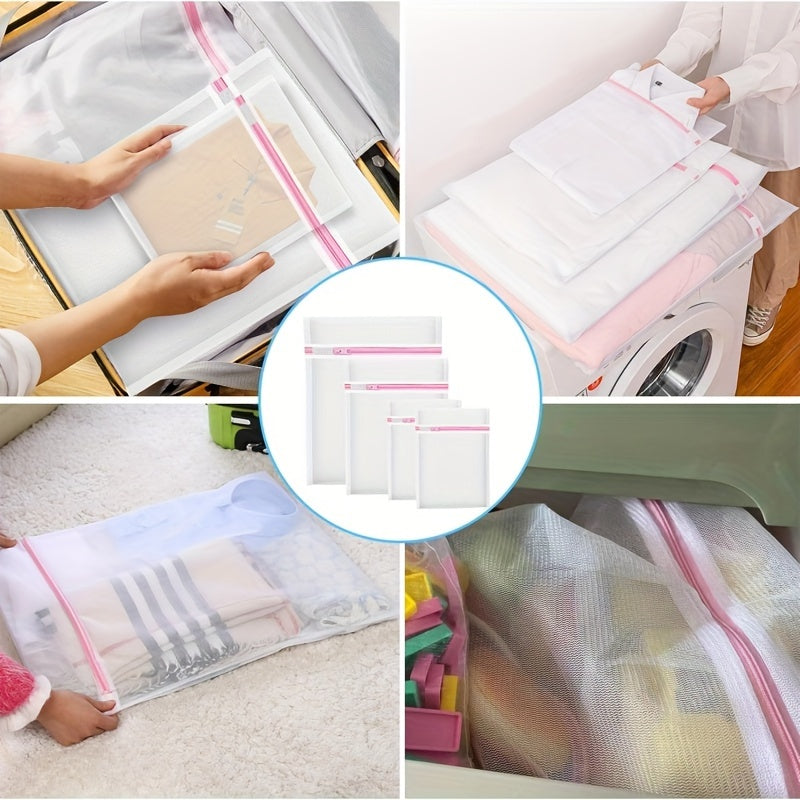 Mesh Laundry Bags Set of 4 for Underwear Toys and Travel Large Medium Small