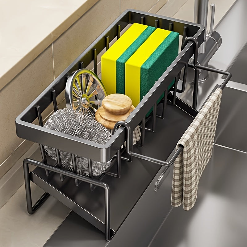 Multi-Functional Kitchen and Bathroom Sink Organizer for Soap Sponges Towels