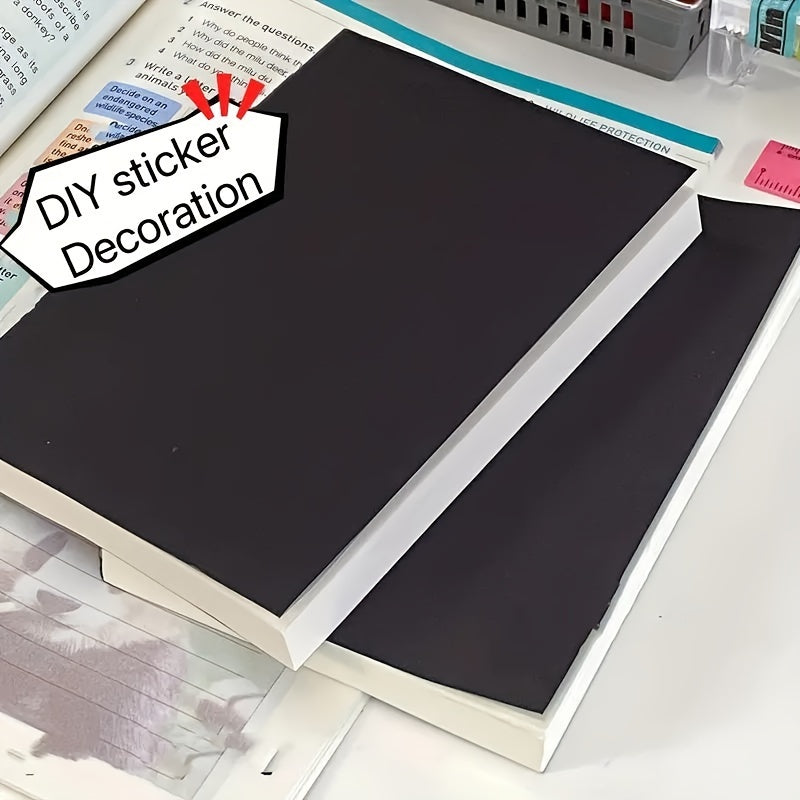 Black A5 Notebook with 368 Pages, Customizable Stickers, Fruit Scented Design