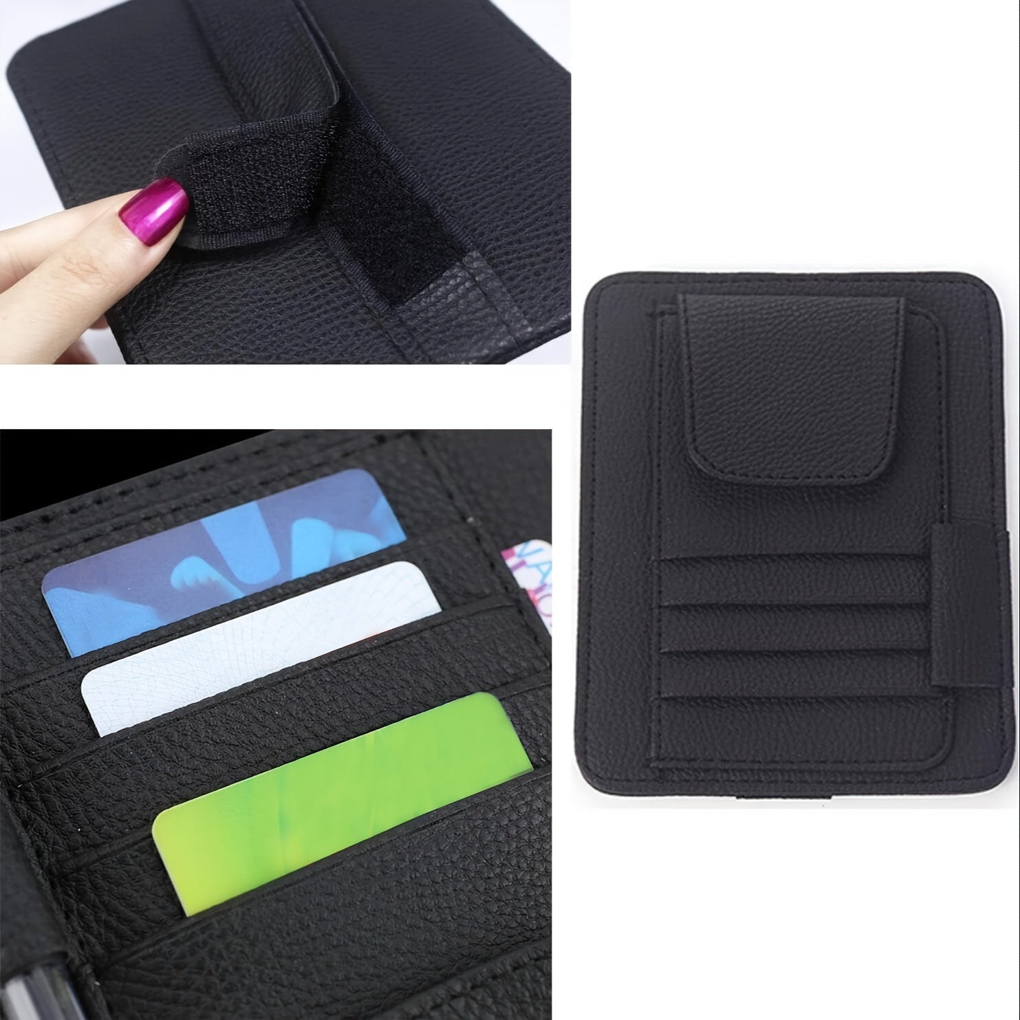 Маленький органайзер-держатель для солнцезащитных козырьков из искусственной кожи PU для грузовиков и автомобилей