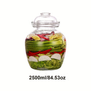 Glass Fermentation Jar with Lid Water Seal Airlock for Pickles Sauerkraut Kimchi Wine Brewing