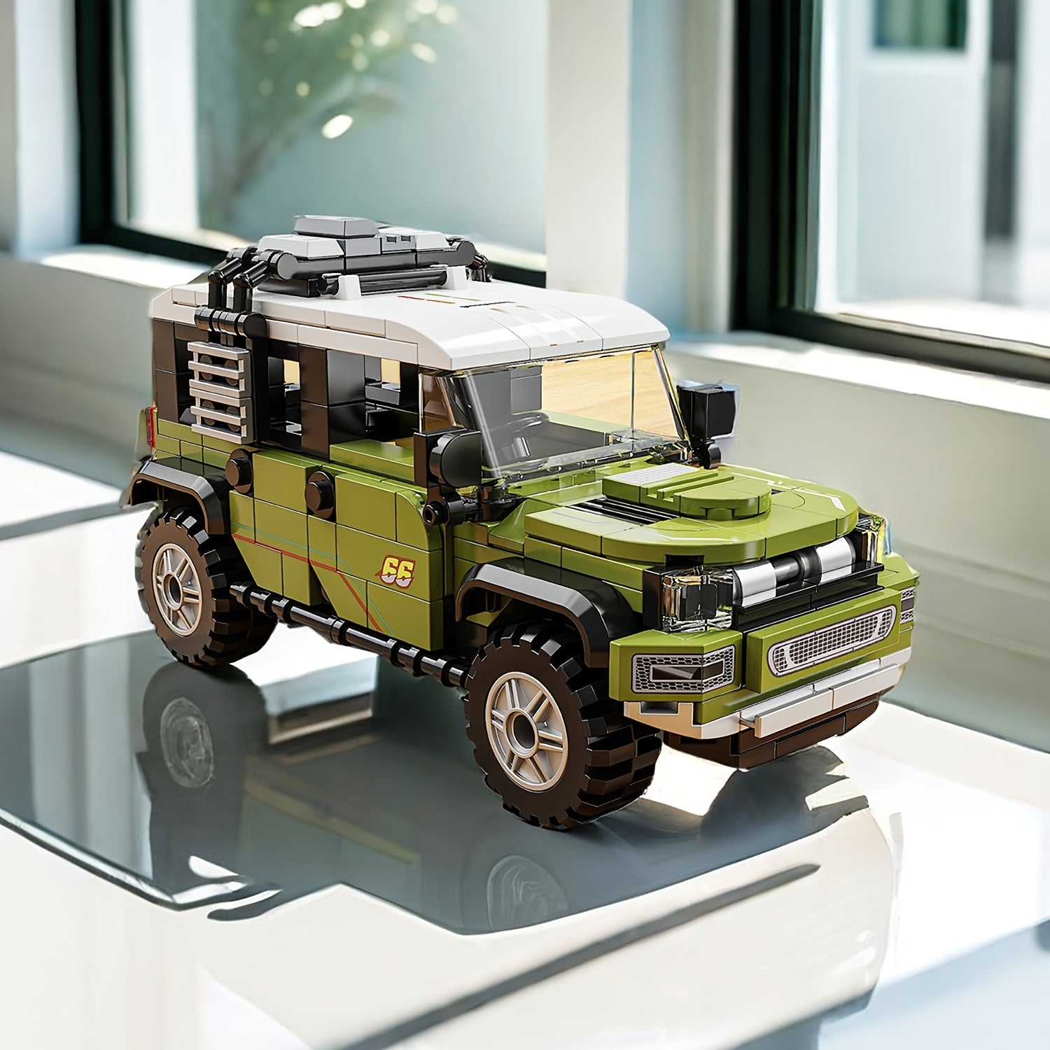 330-Piece Green Off-Road SUV Building Kit for Teens 6+ with ABS Blocks