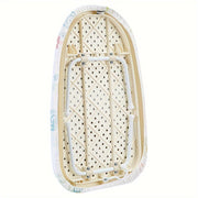 Tabla de planchar plegable con patrón floral, 58cm x 36cm, ahorra espacio, blanca