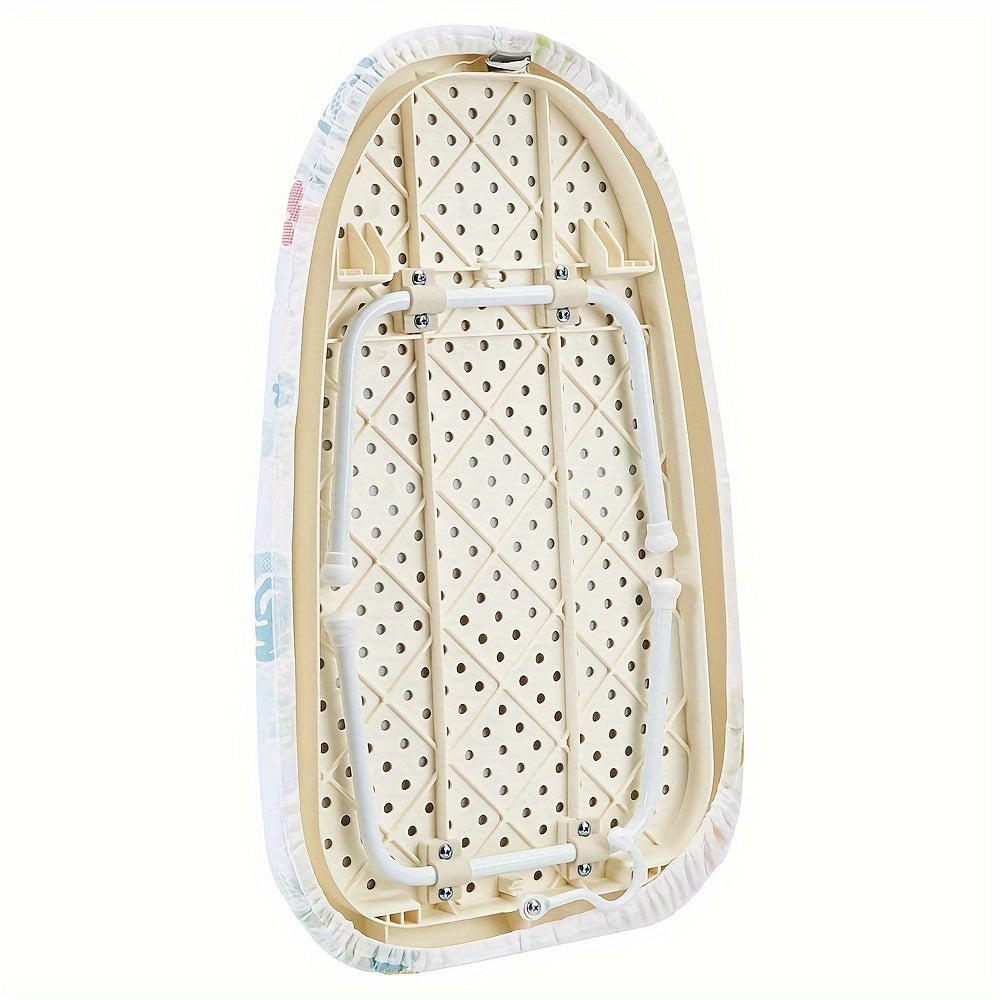 Tabla de planchar plegable con patrón floral, 58cm x 36cm, ahorra espacio, blanca