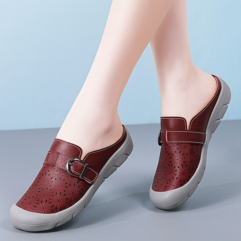 Women's Slip-On Loafers Casual Hollow-Out Summer TPR Sole Platform Shoes