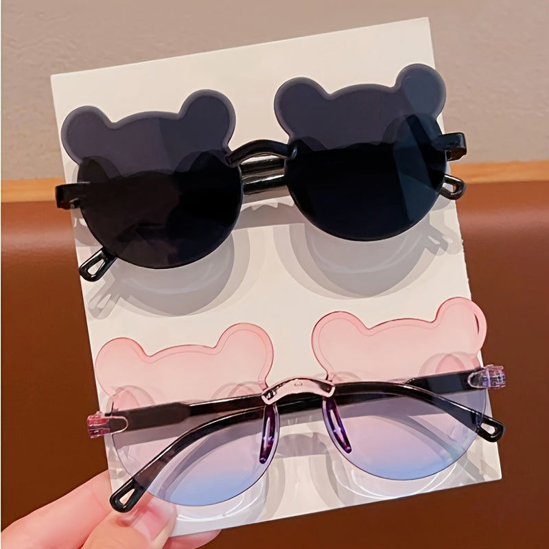 Teen Fashion Glasses with Bear Ears, Mixed Color PC Frames for Holidays