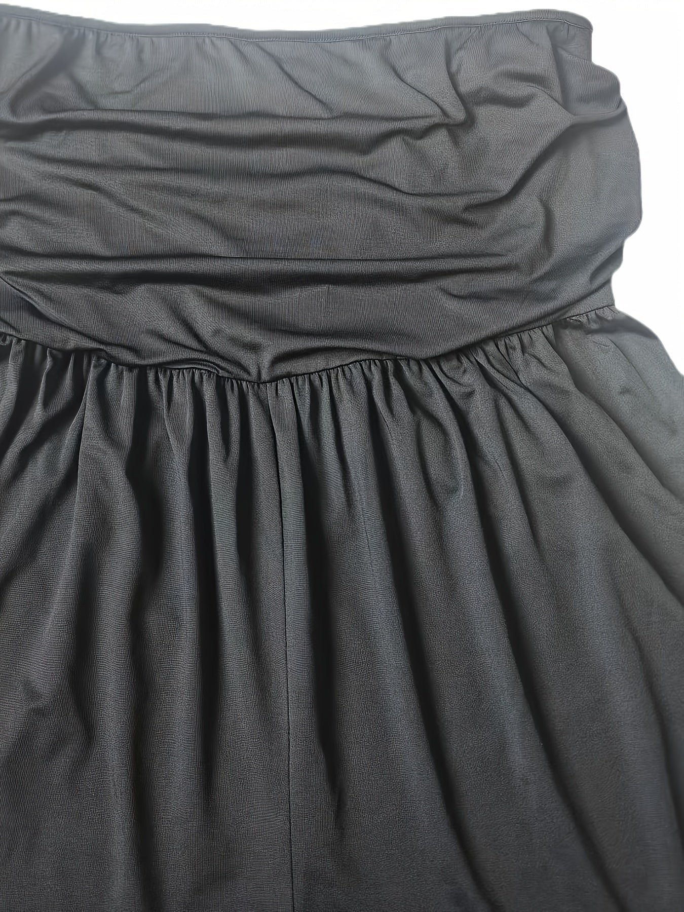 Keng ko'krakli, cho'ntakli, elastik, bir rangli plus o'lchamli off-shoulder romper, bahor va yoz uchun