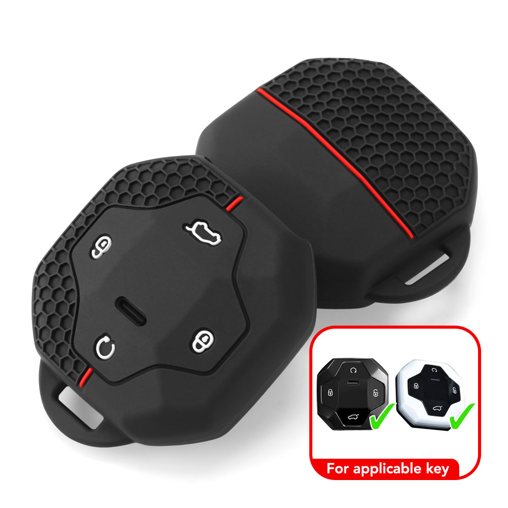 Car Key Fob Cover Silicone Full Cover Holder With Chain for Vehicle Auto Accessories