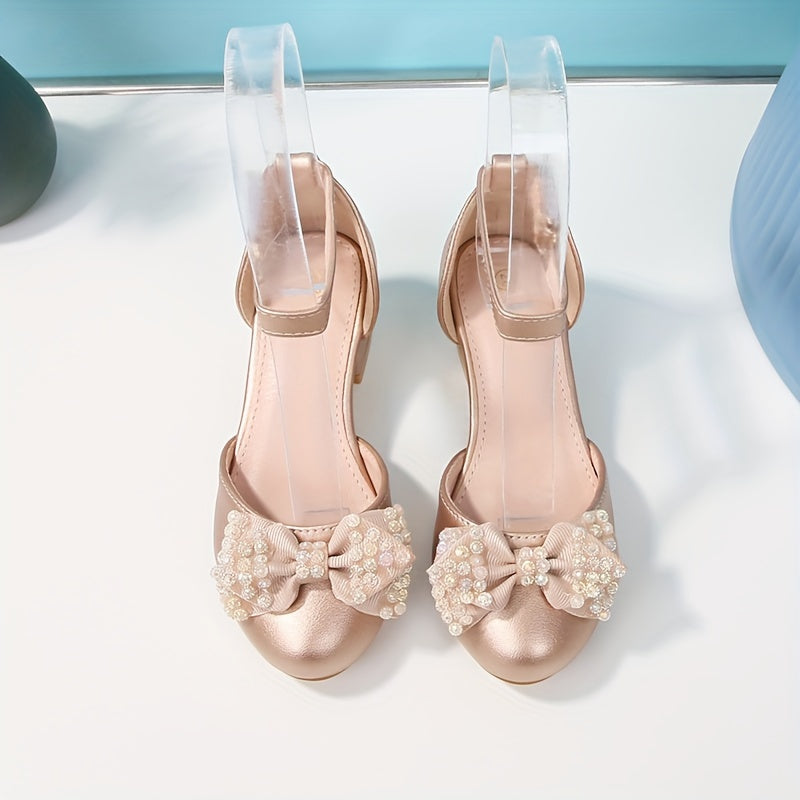 Bolalar uchun Butterfly Hollow Heel Shoes nafas oladigan PU bir hil rangli rezina taglik bilan