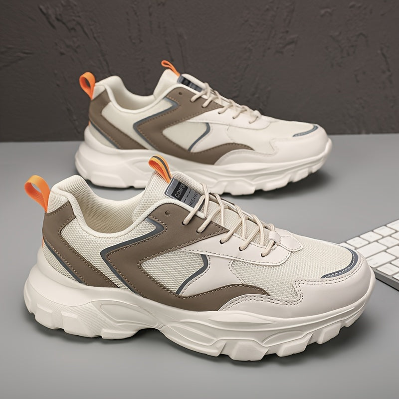 Men's Breathable Mesh Low Top Sports Sneakers for Casual Running and Workouts