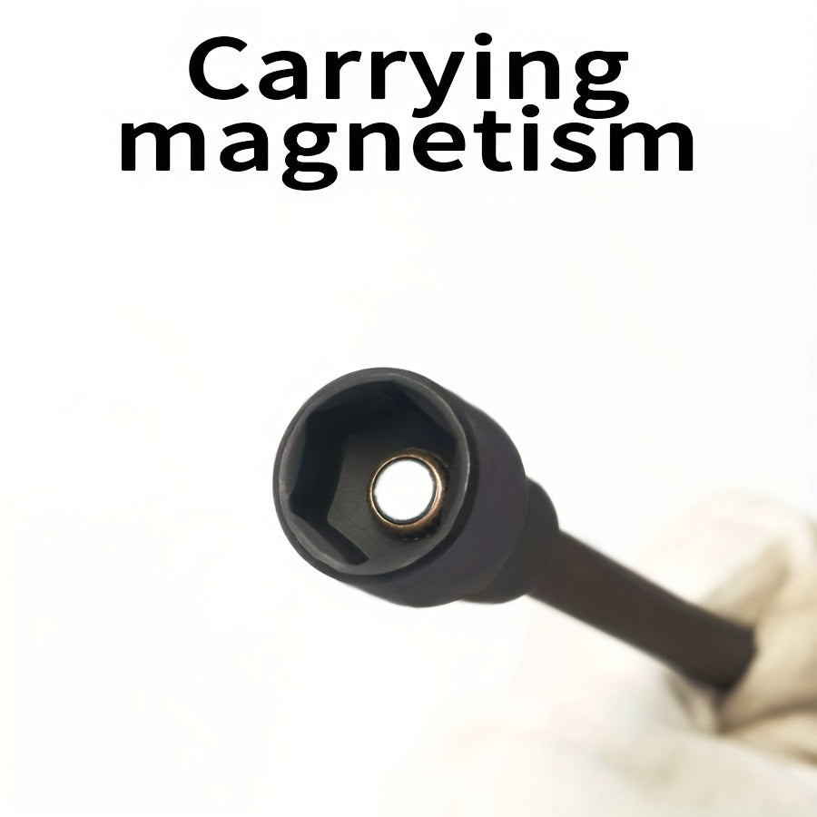 Magnetic Socket Set Black Chrome Vanadium Steel 150mm Extension