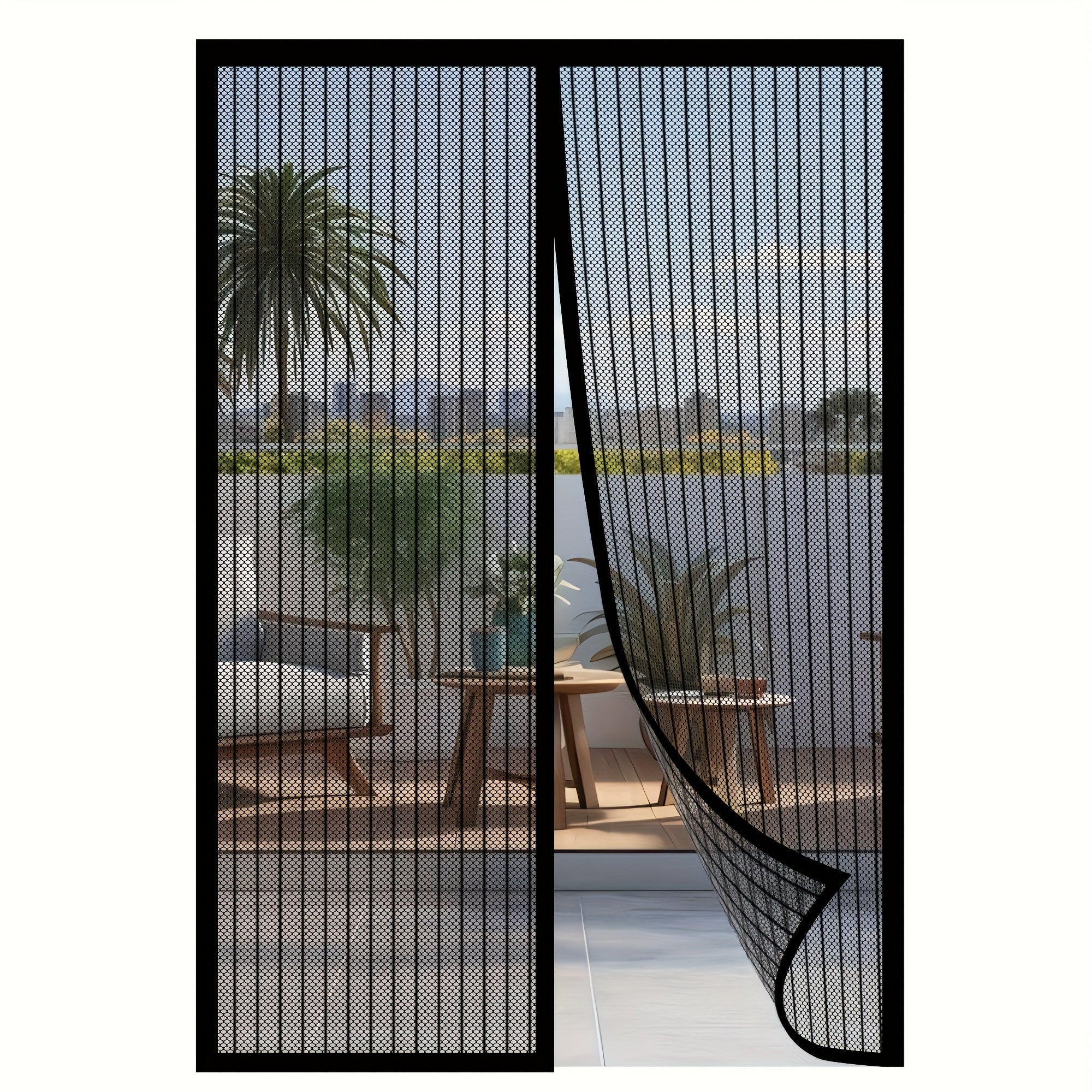Magnetic Screen Door Self-Sealing Mesh Insect Barrier for Pets and Kids