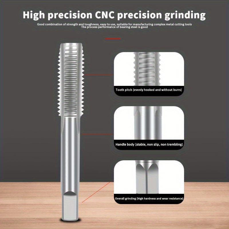 9 ta bo'lakli alloy po'latdan yasalgan qo'lda tishlash to'plami metall, yog'och, plastmassa uchun M3-M12