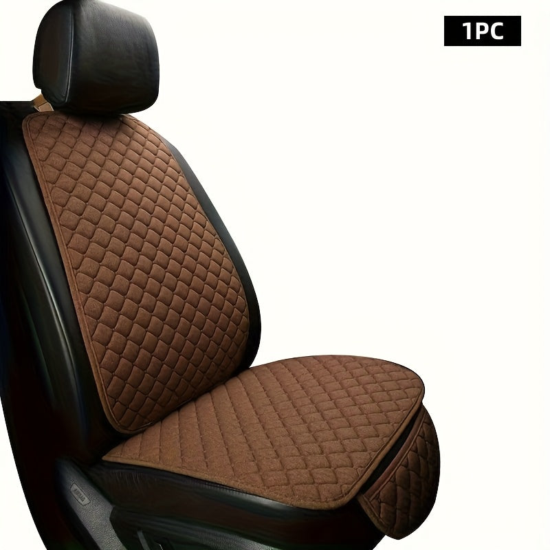 Universal Linen Car Seat Cover Set with Backrest for Driver and Passenger