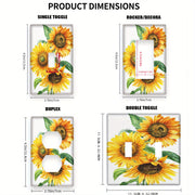 Watercolor Sunflowers Light Switch Cover for 1 or 2 Gang Switches