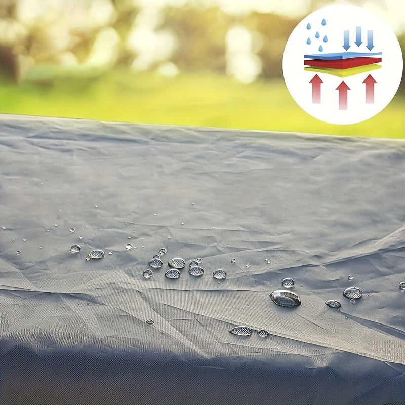 Black Patio Swing Chair Cover with Mosquito Net Waterproof Adjustable 124-203cm