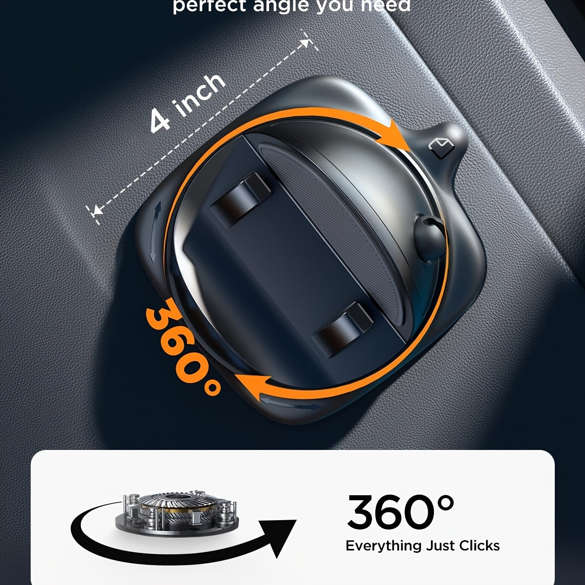 Universal avtomobil telefon uchun tutqich, sozlanadigan yozgi shlangli panelga o'rnatish, 360° aylantiriladigan