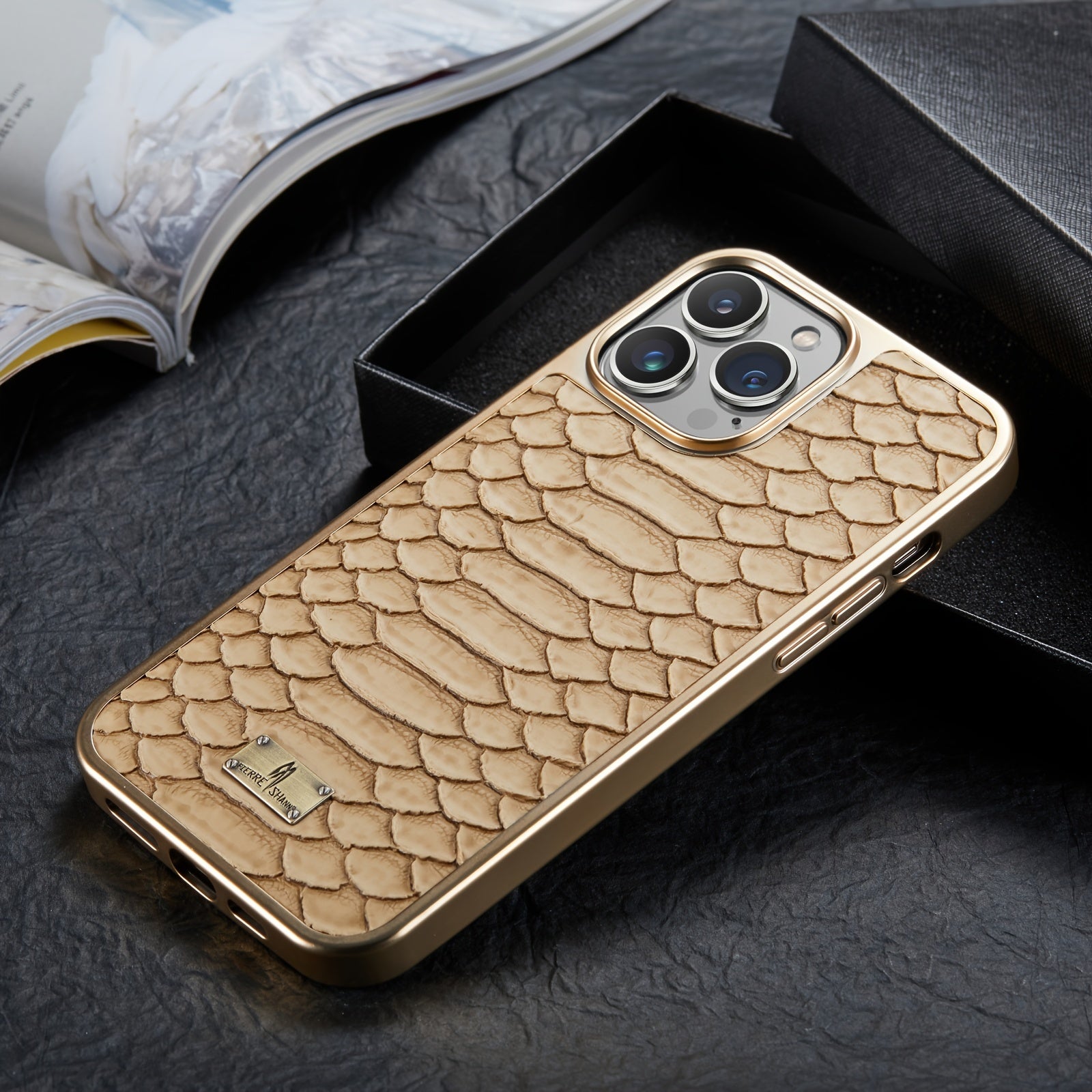 Faux Leather Retro Phone Case for iPhone 11-15 with 360° Anti-Fall Protection and Air Cushion Design