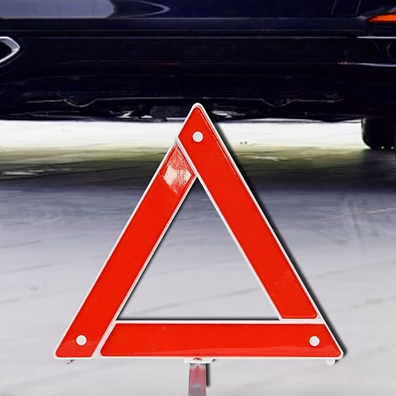 Red Foldable Car Triangle Warning Sign - Emergency Safety Device
