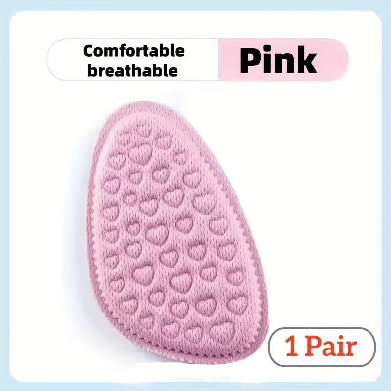 Unisex Memory Foam Insoles with Heart Pads Non-Slip Breathable Black Beige Pink