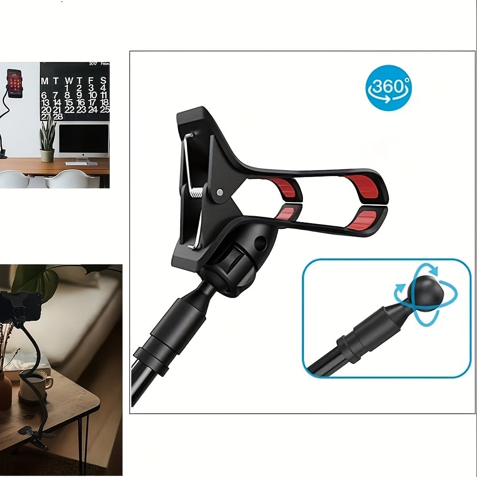 Flexible Phone Holder with 360 Degree Rotation Adjustable Clip for Bed or Table