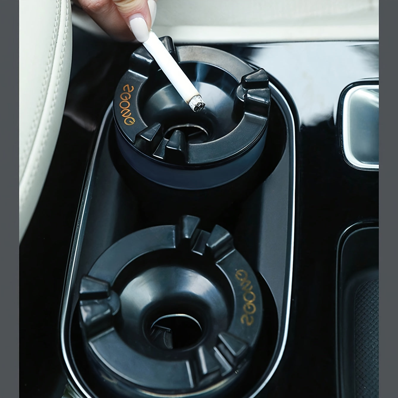 Portable Cup-Shaped Ashtray with Water Tank for Home and Car Use