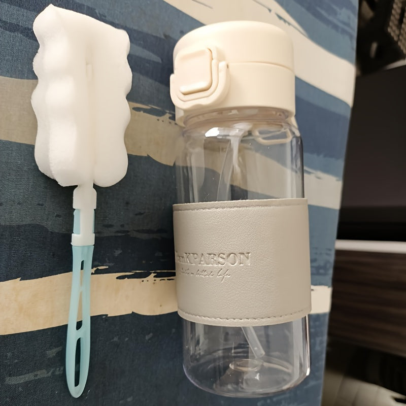 500 мл прозрачная термостойкая бутылка для воды с крышкой-роликовым клапаном, трубкой и чехлом для стакана