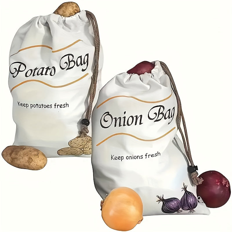 Long-Lasting Canvas Vegetable Storage Bag for Potatoes and Onions Organizing
