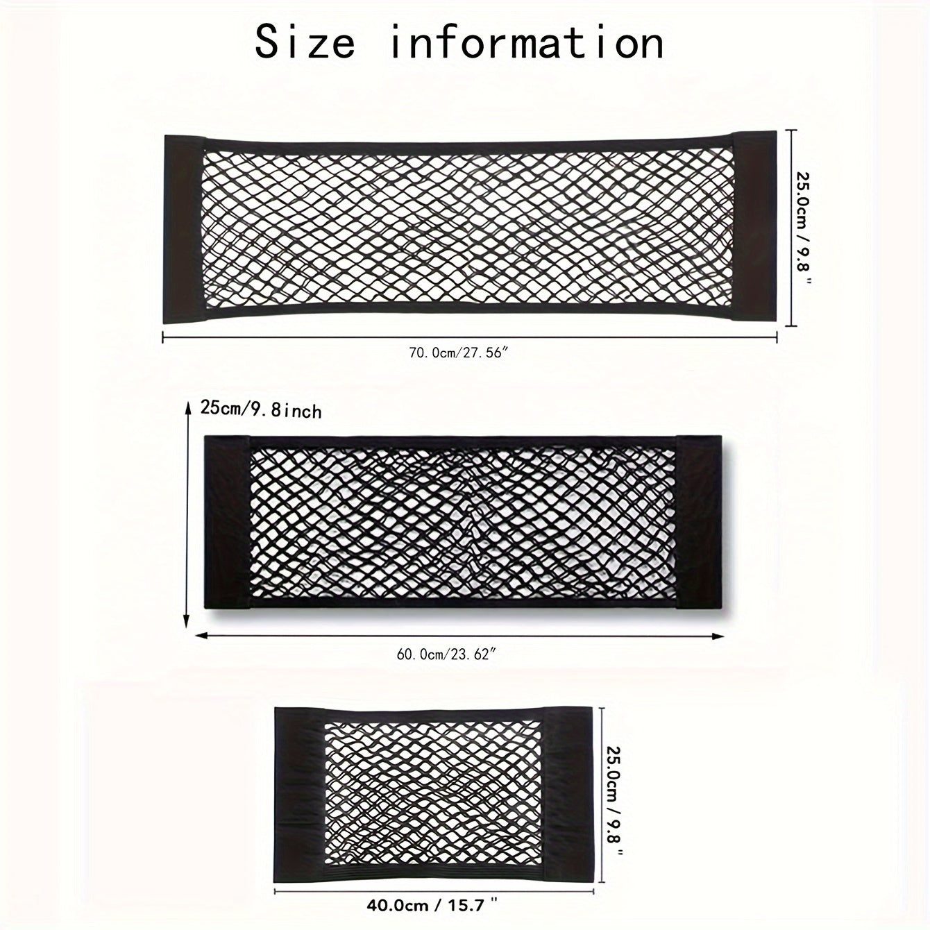 Universal sozlanadigan elastik polyester avtomobil bagaj tashkilotchisi va yuk tarmog'i bilan