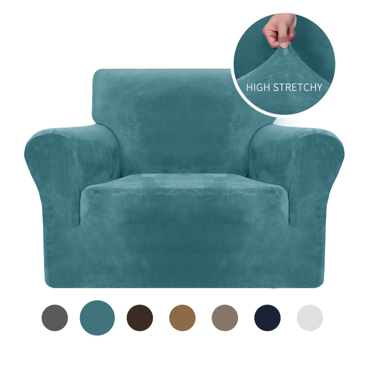 Velvet Sofa Cover Elastic Bottom All Seasons Pet Scratch Protection