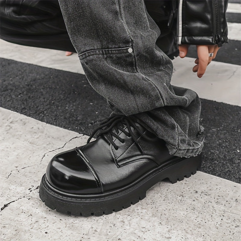 Men's Black Casual Street Style Oxfords Low Top Lace-Up Shoes